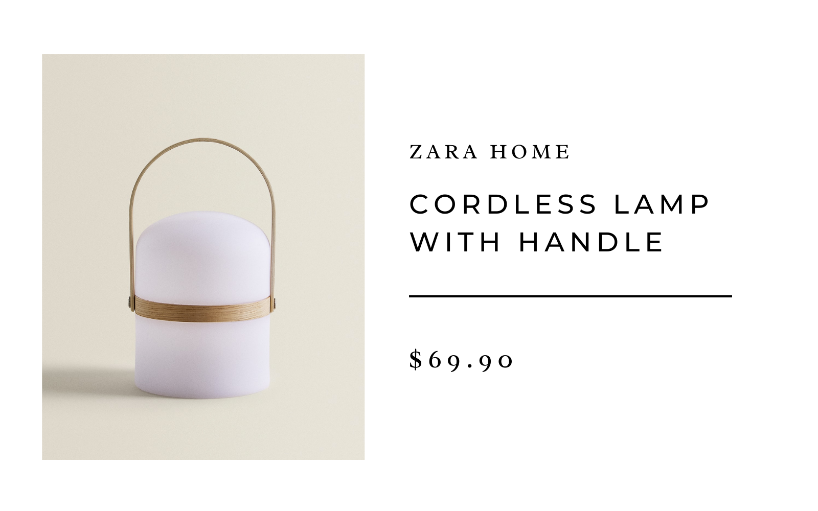 Zara Home Cordless Lamp With Handle