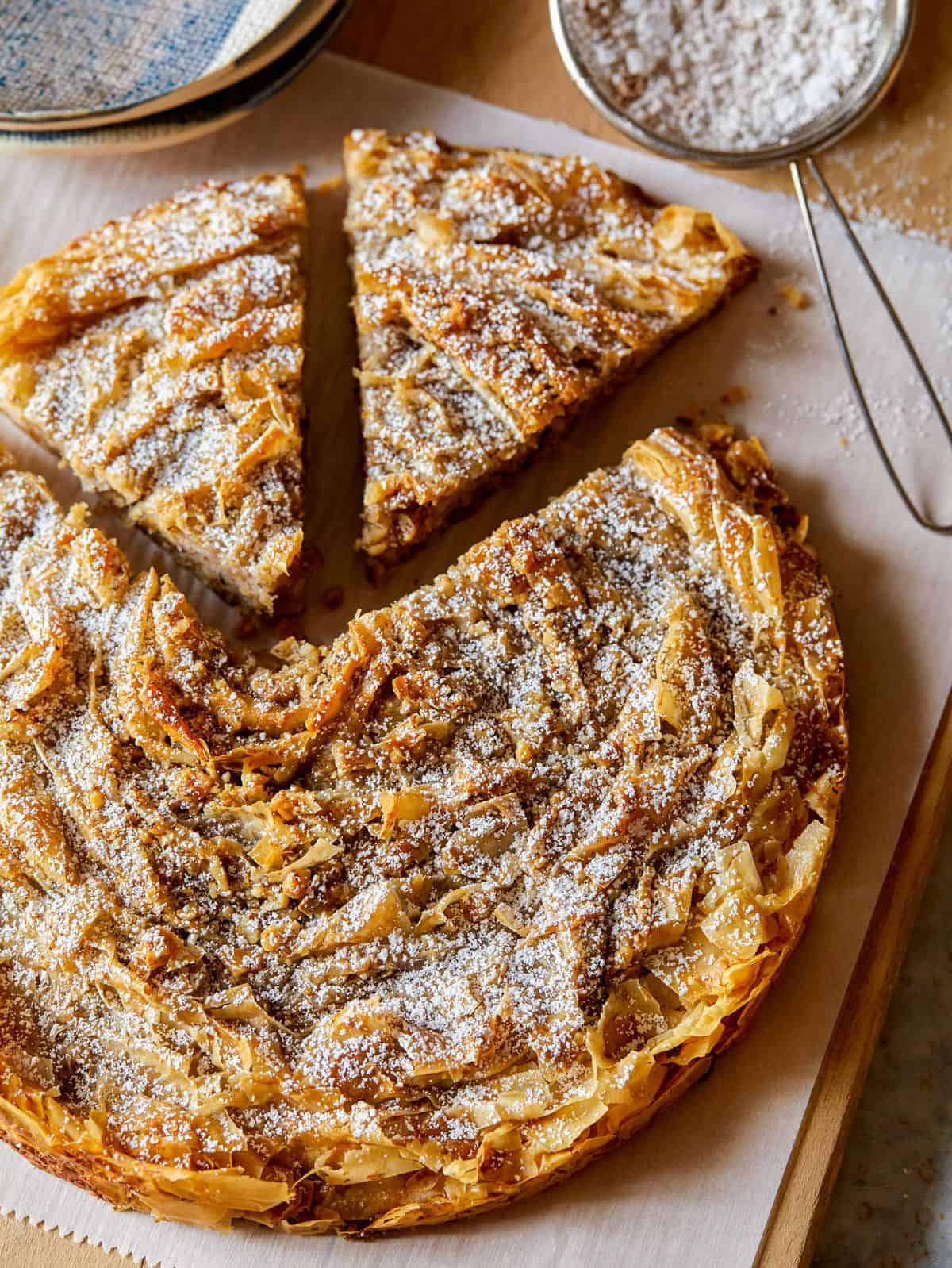 chai spiced ruffled milk pie