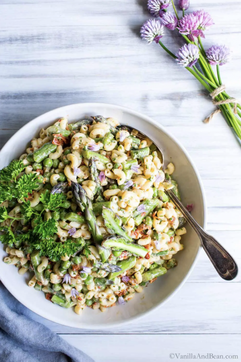 Lemon-Dijon Asparagus And Pea Macaroni Salad From Vanilla And Beans