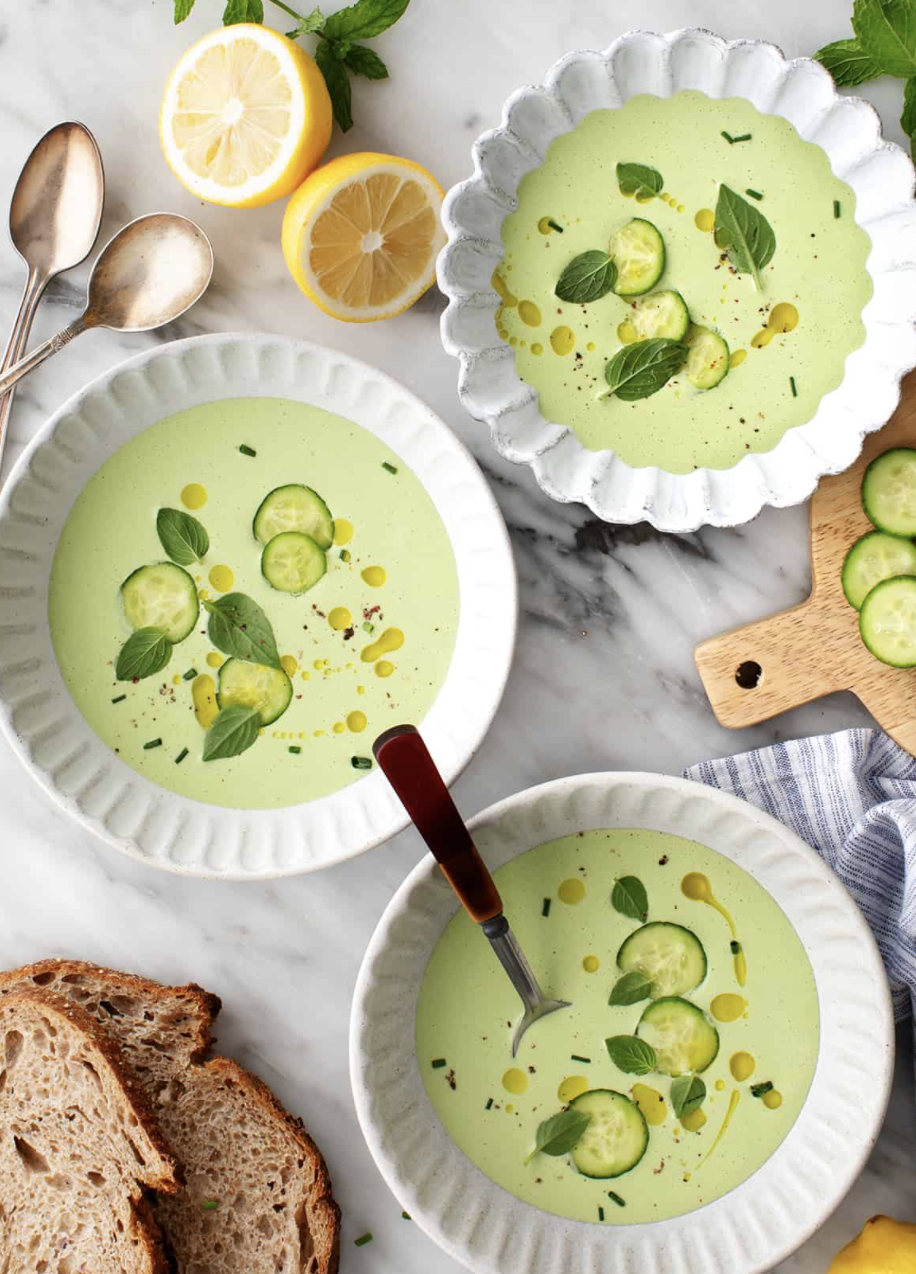 Cold Cucumber Soup from Love and Lemons