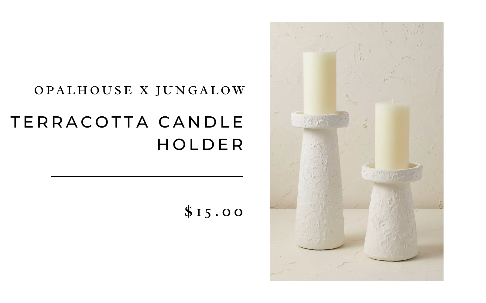 Opalhouse™ designed with Jungalow™ 8" x 5" Terracotta Candle Holder Chalk White 