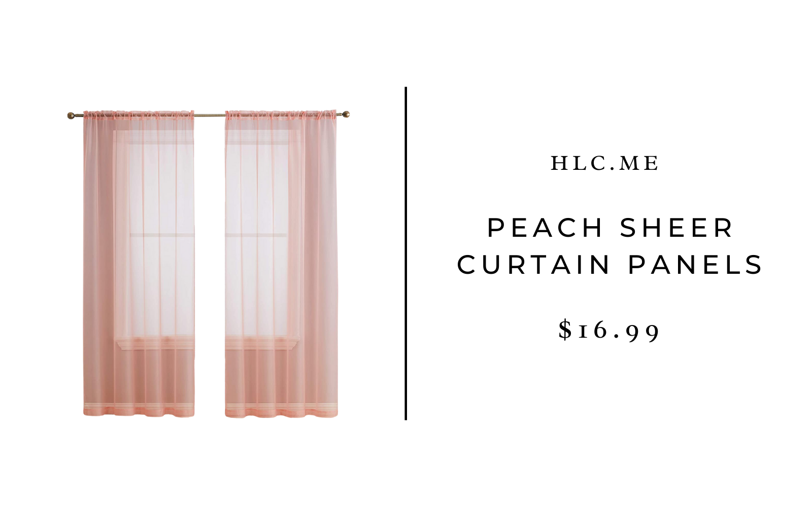 hlc.me peach sheer curtains