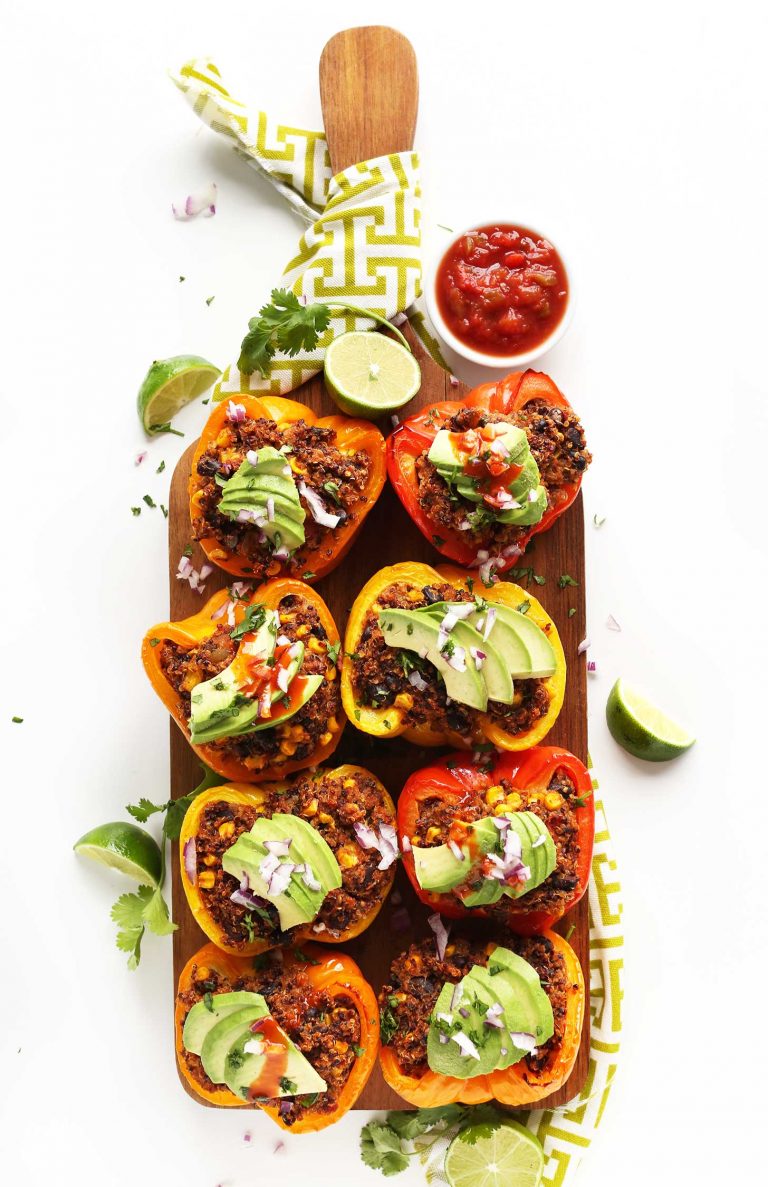 mexican stuffed quinoa peppers