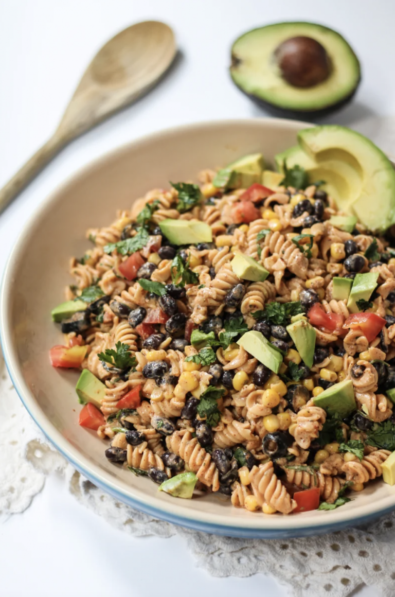 Healthy Southwestern Pasta Salad Chipotle Lime with Greek Yogurt Dresses with Ambitious Cooking