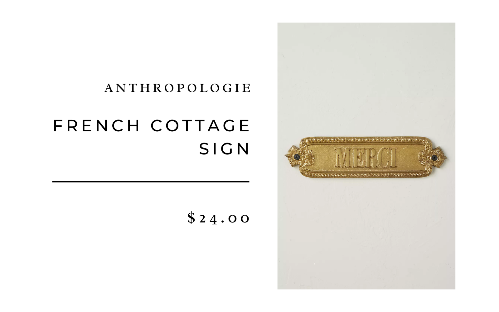 anthropologie french cottage sign