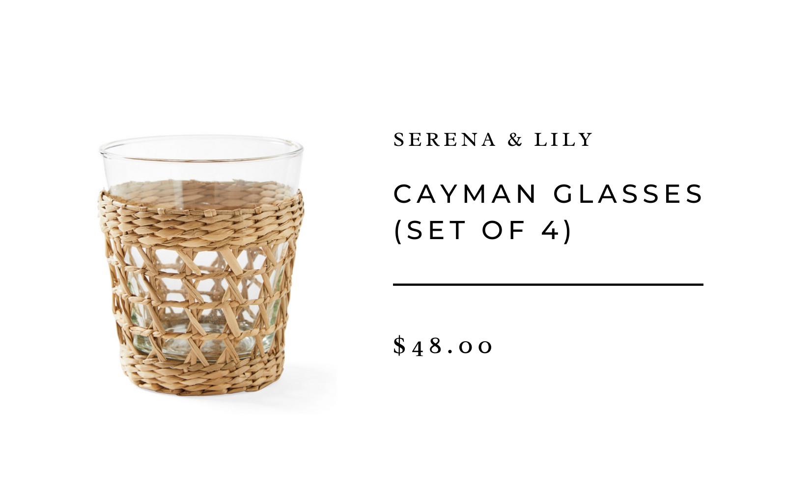 Cayman Glasses (Set of 4), Old Fashion | Serena & Lily