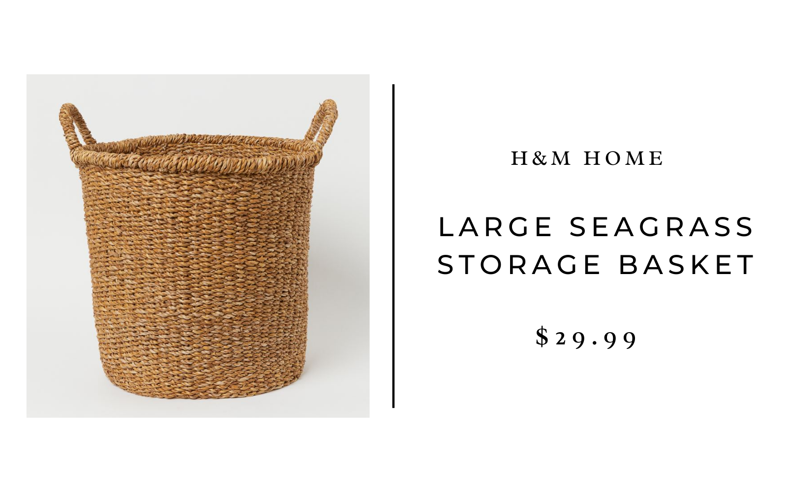 H&M Home Large Seagrass Storage Basket