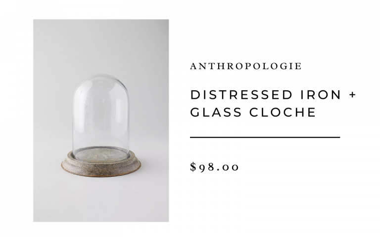 anthropologie distressed glass cloche