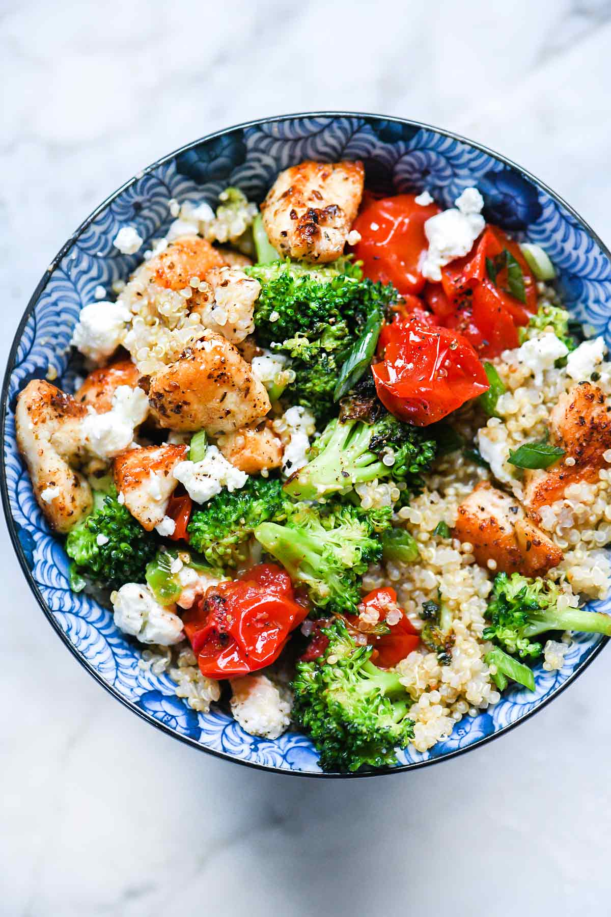 chicken quinoa broccoli bowl