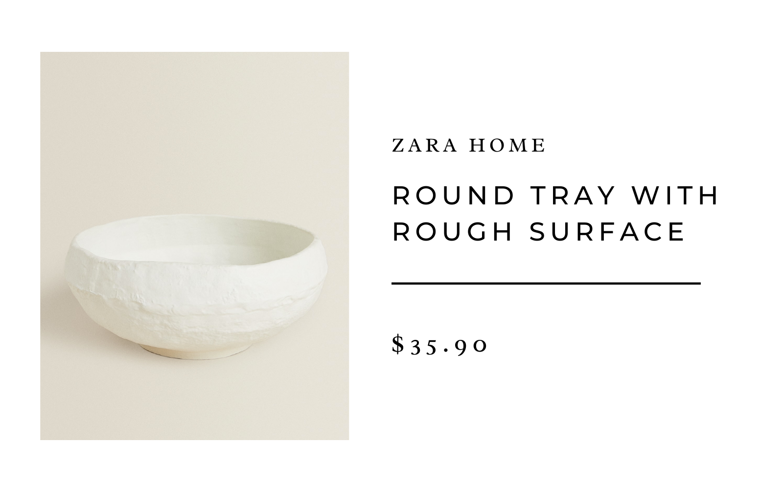 Zara Home Round Tray With Rough Surface