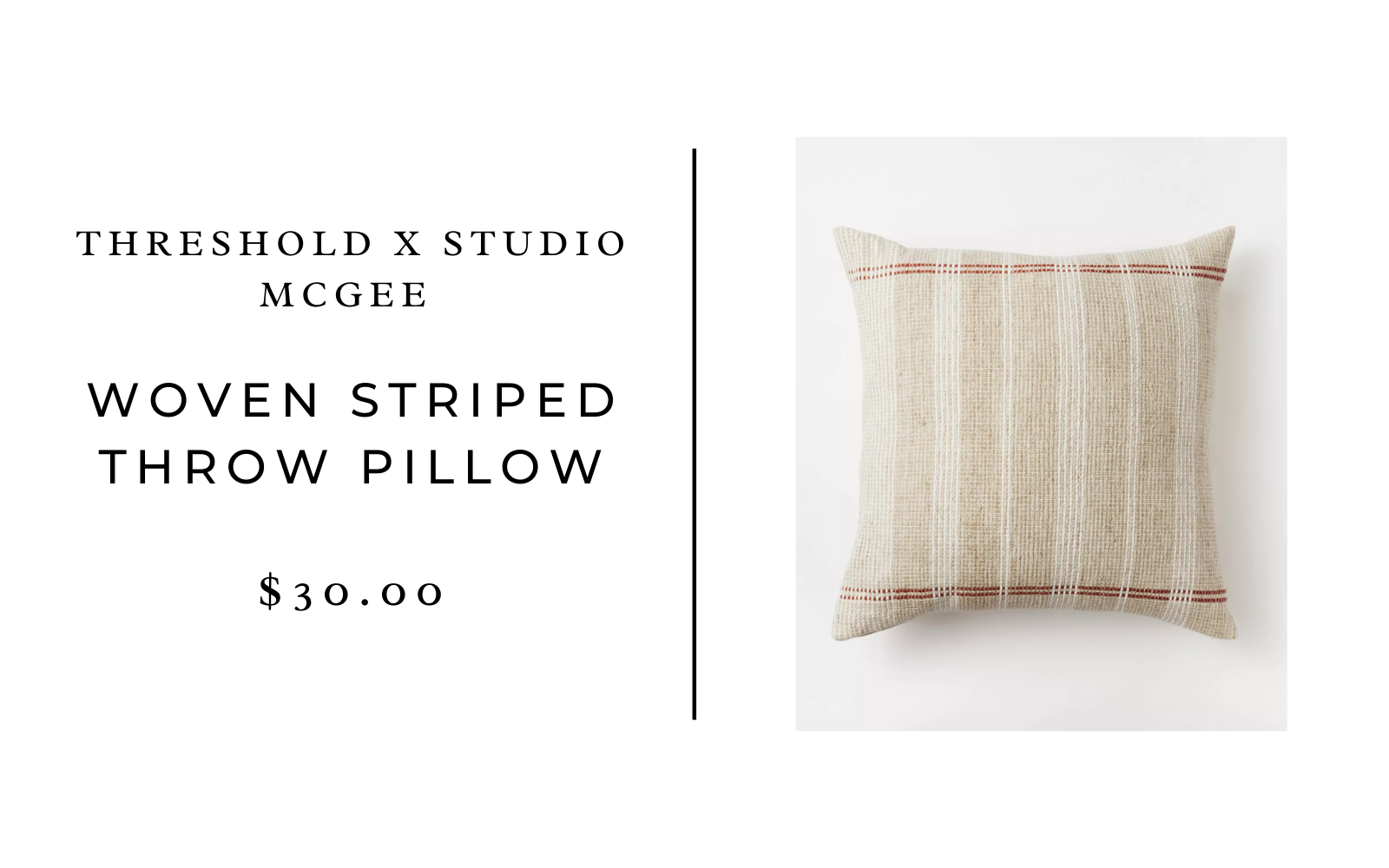 Threshold™ designed with Studio McGee Woven Striped Throw Pillow Neutral