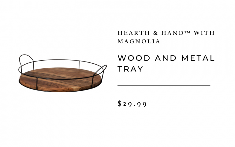 wood and metal tray