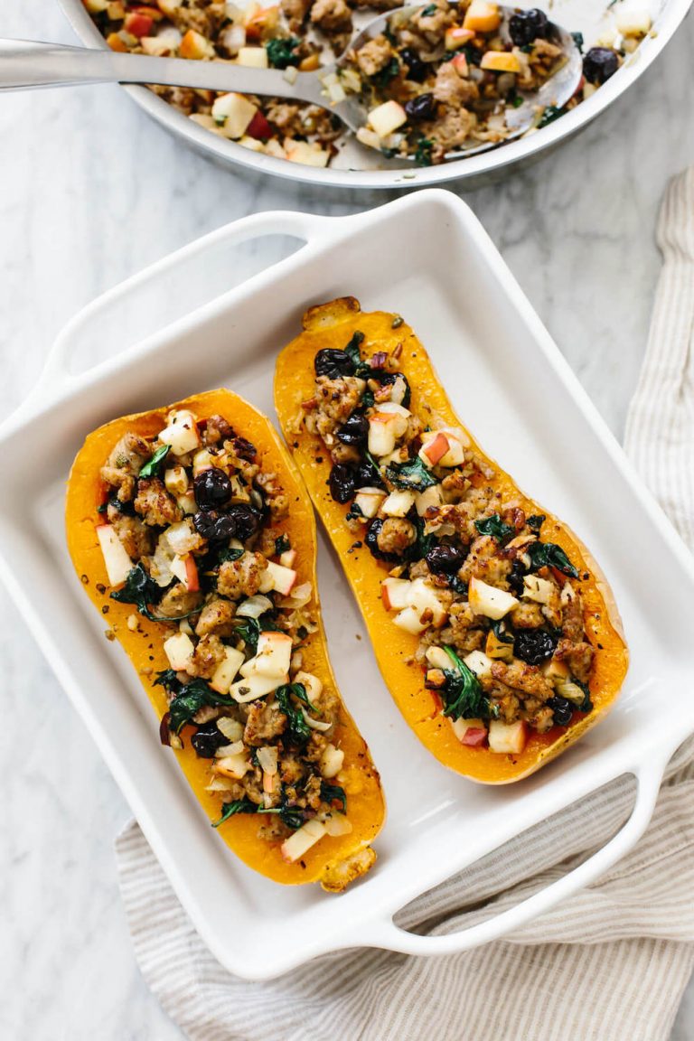 Apple-sausage-stuffed-butternut-squash-9