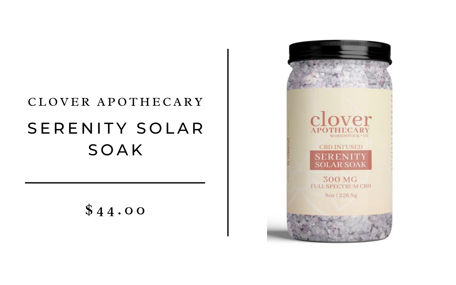 Clover Apothecary Serenity Solar Soak, 300 mg_best period products