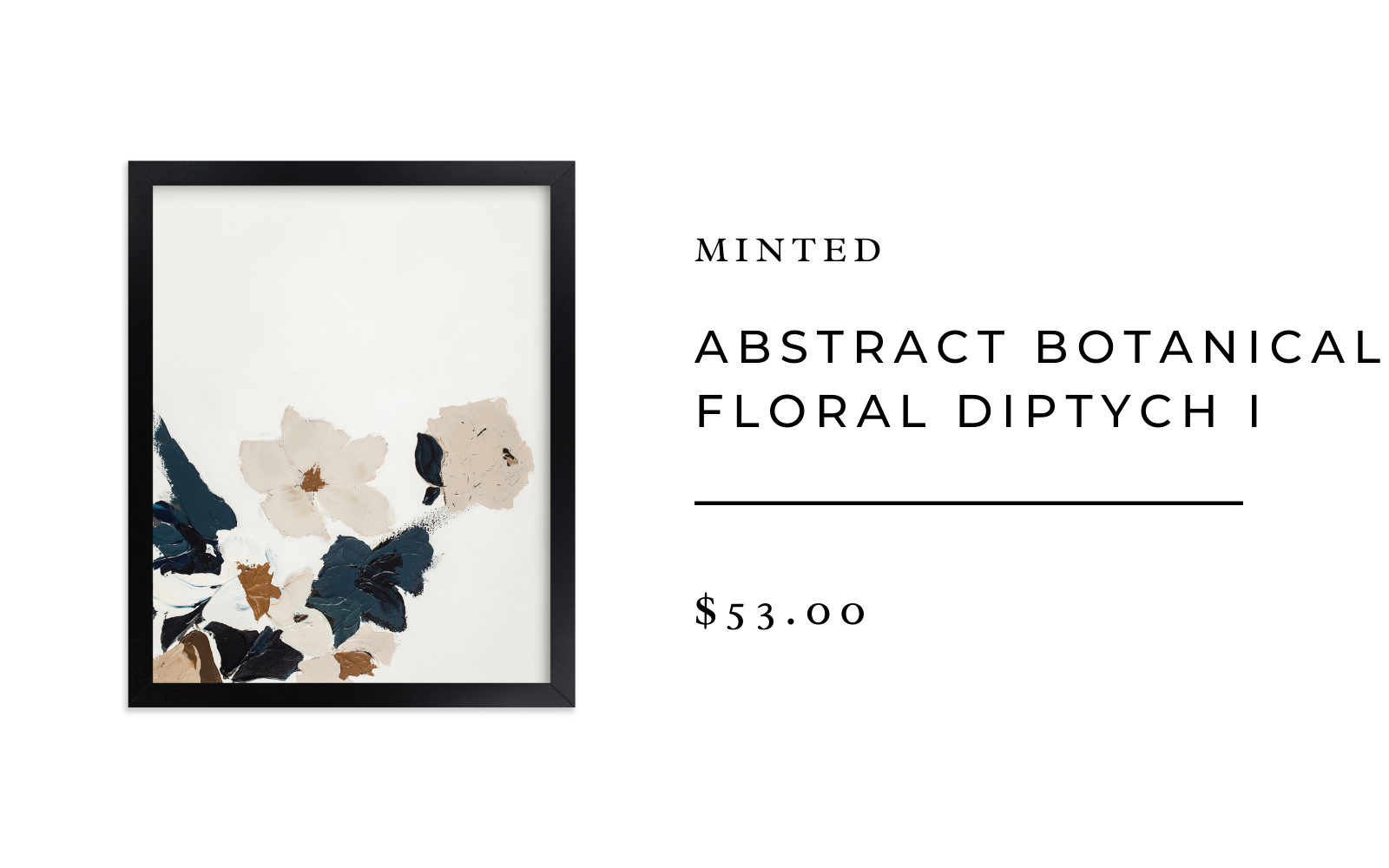 minted abstract botanical diptych