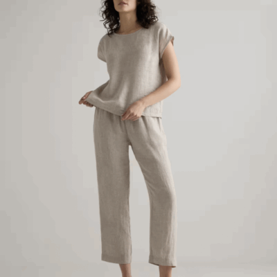 100% European Linen Pajama Set