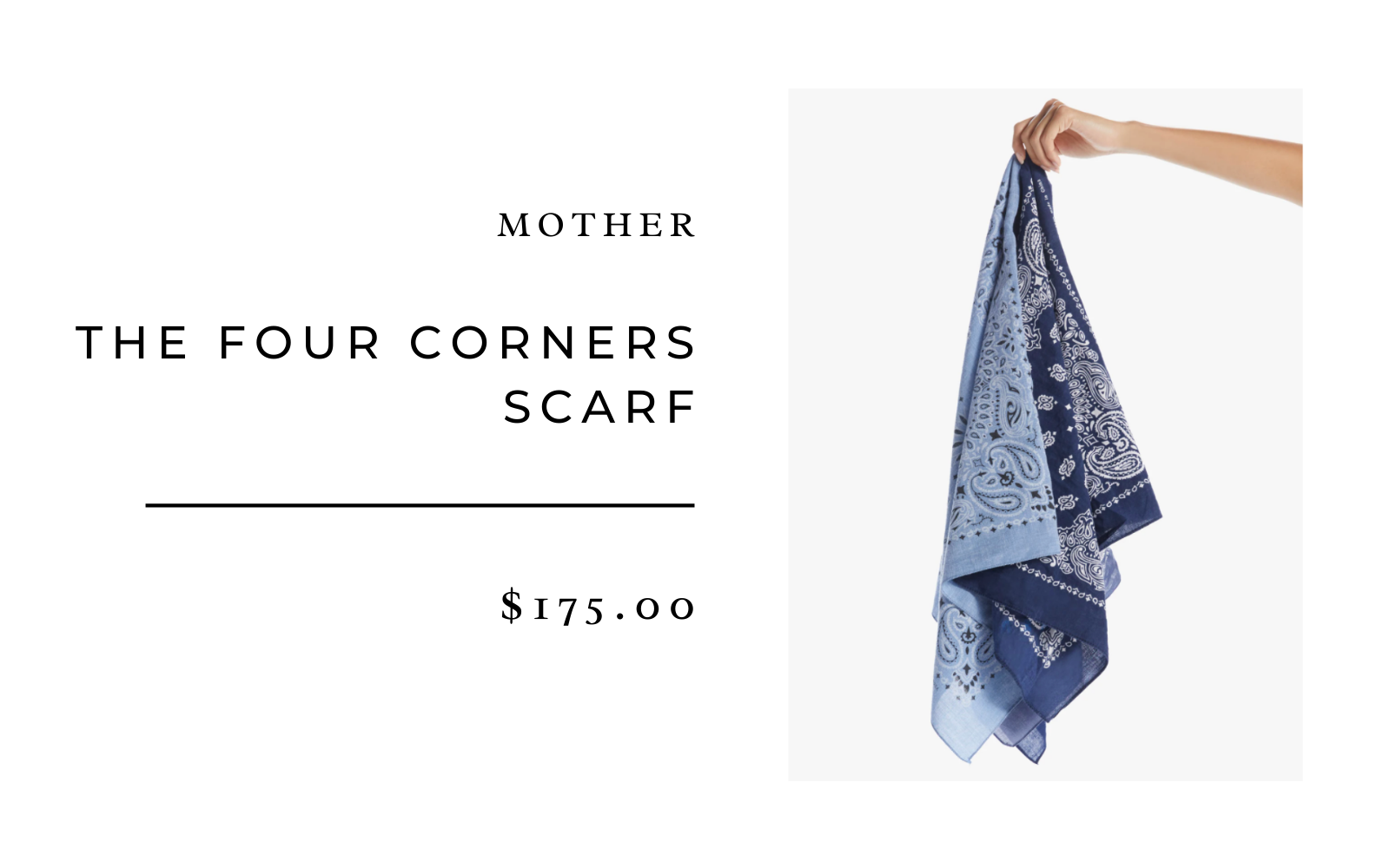 Mother The Four Corners Scarf $175 as a tablecloth