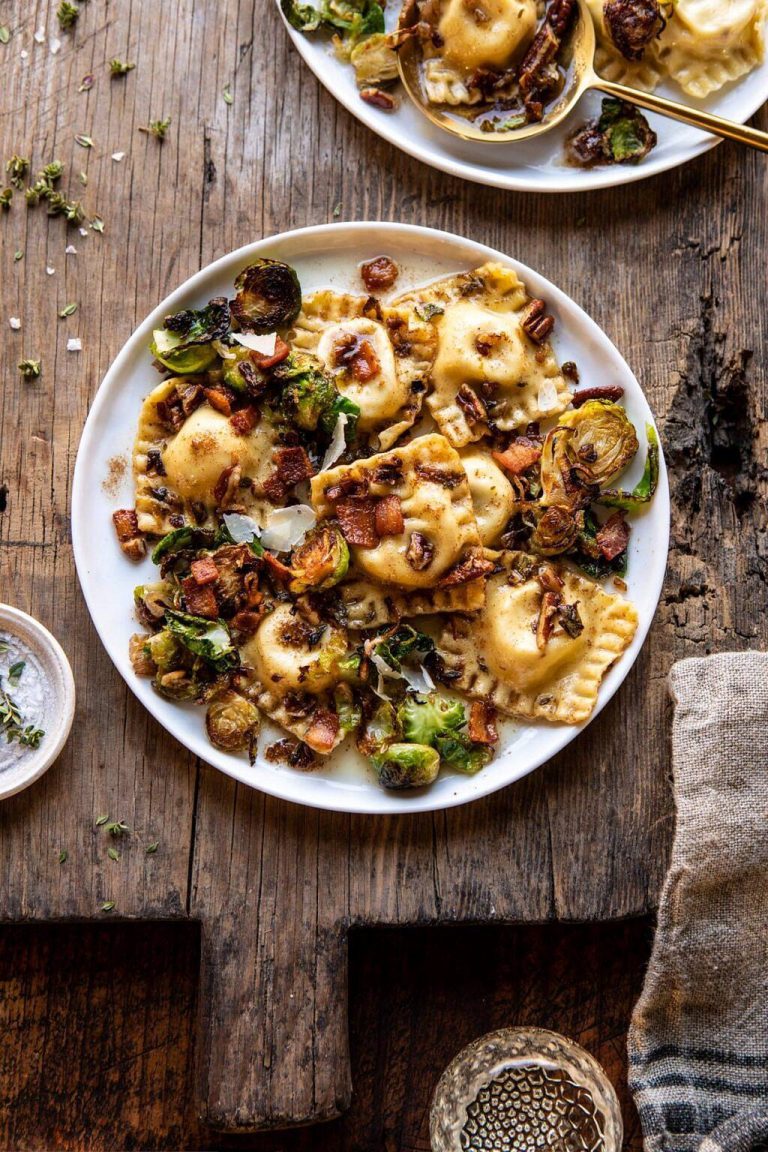 brown butter brussels sprouts ravioli