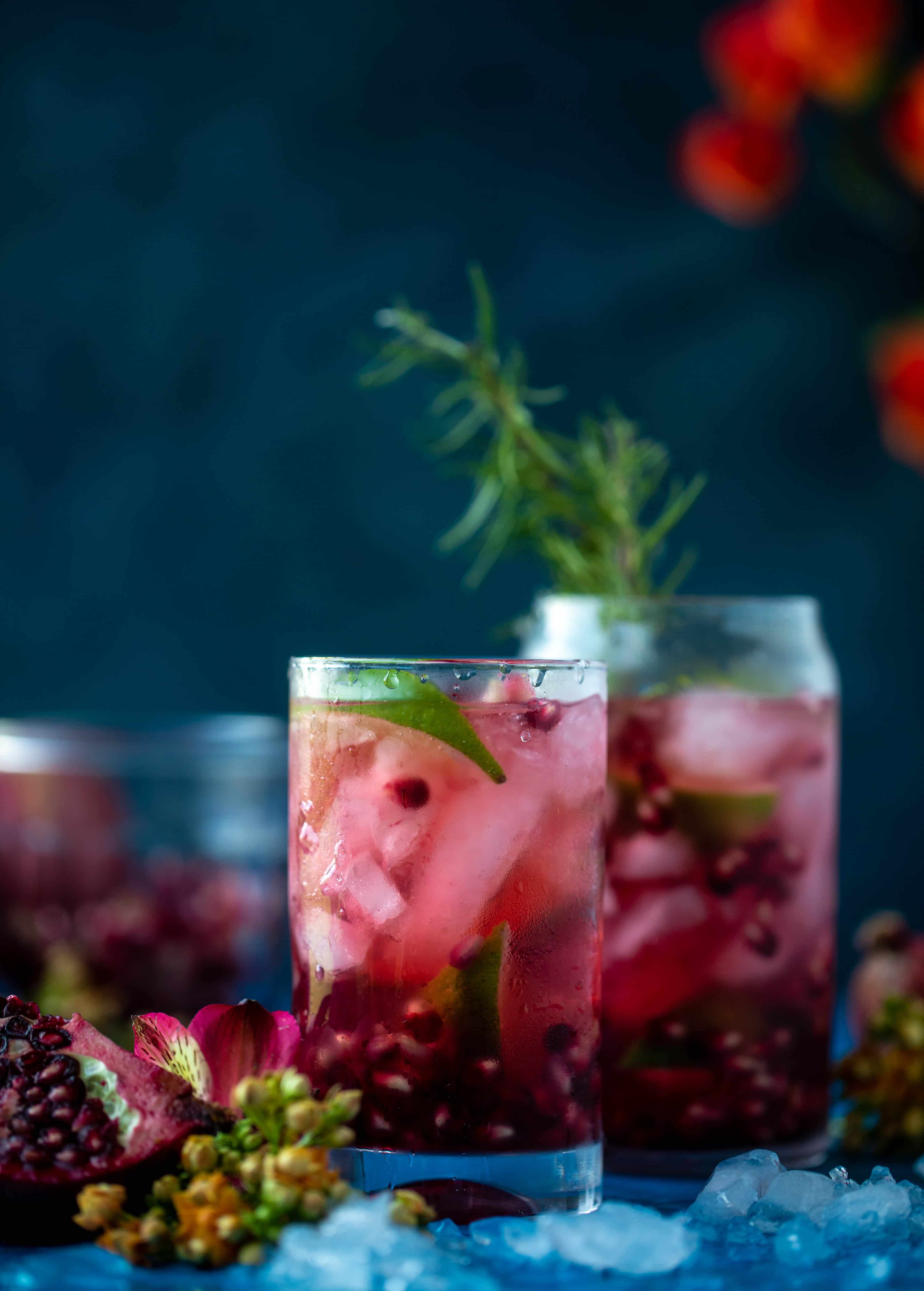 pomegranate gin and tonic