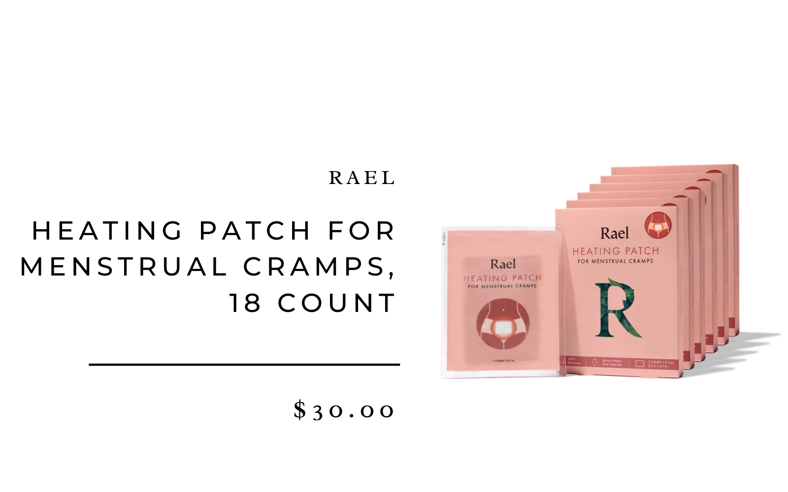 Rael Heating Patch for Menstrual Cramps, 18 Count_best period products