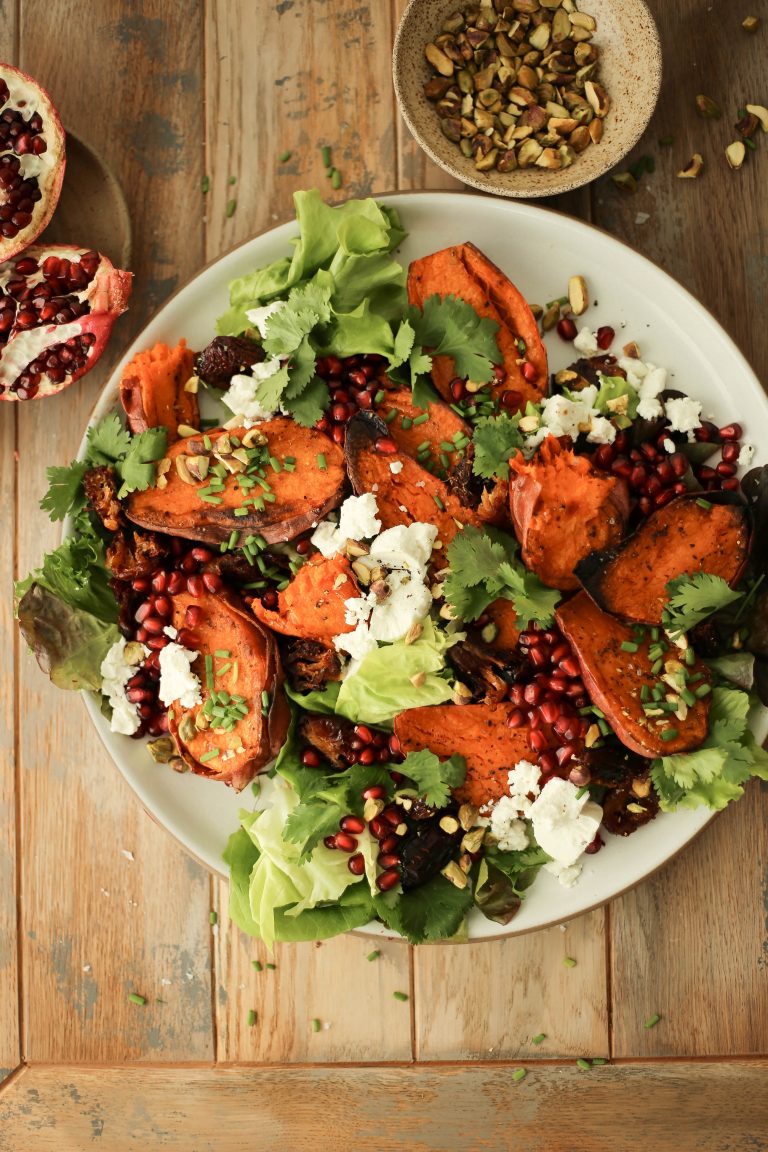 Your Autumn Dinner Table Needs This Sweet Potato and Caramelized Date Salad