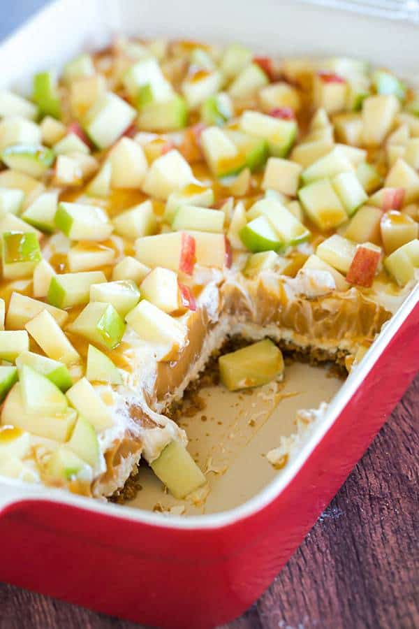 No-Bake Caramel Apple Pudding with Gingersnap Crust - no-bake pies