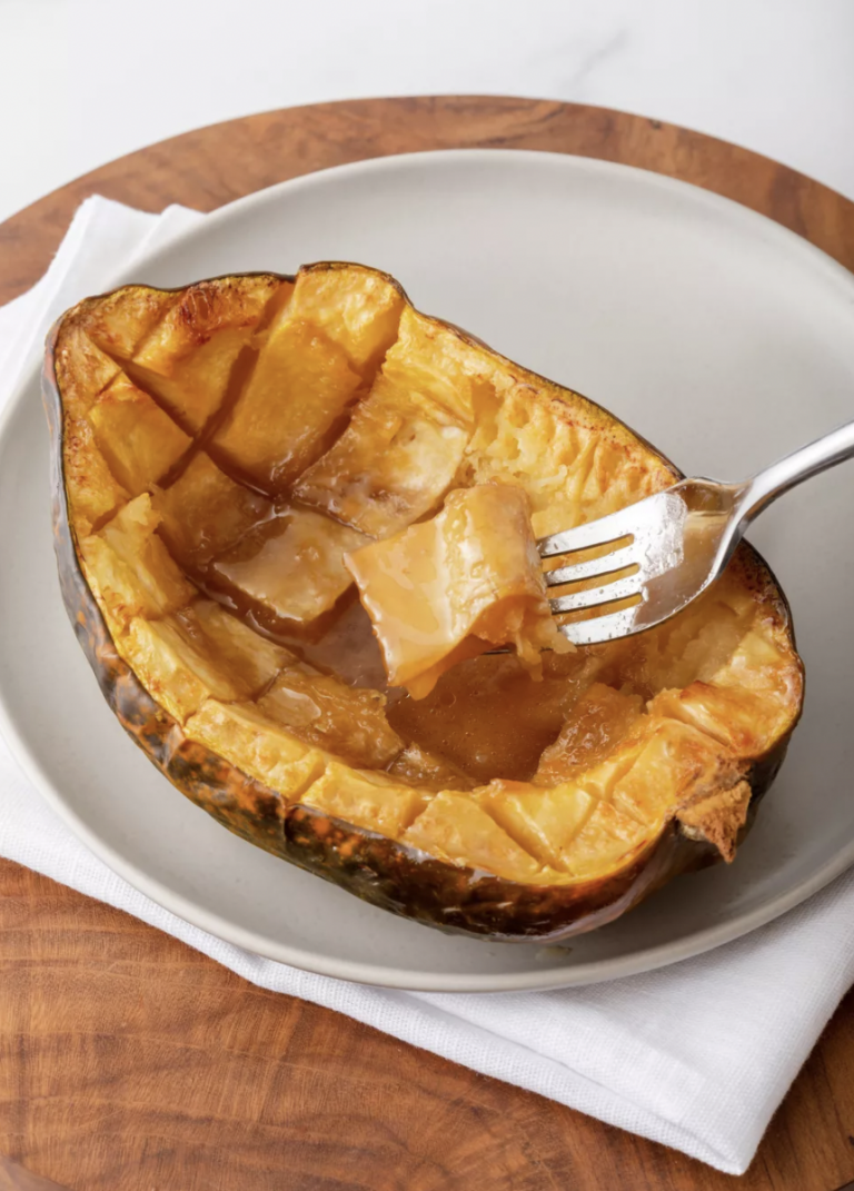 baked acorn squash with brown butter and sugar