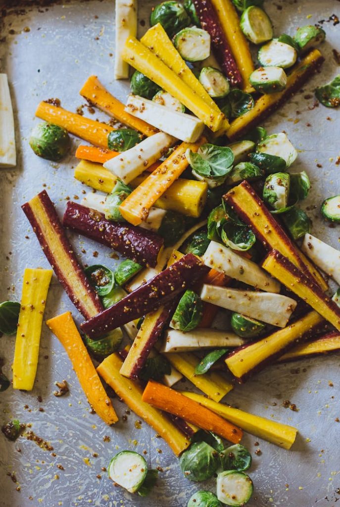 Maple Roasted Harvest Vegetables - Healthy Thanksgiving Side Dishes