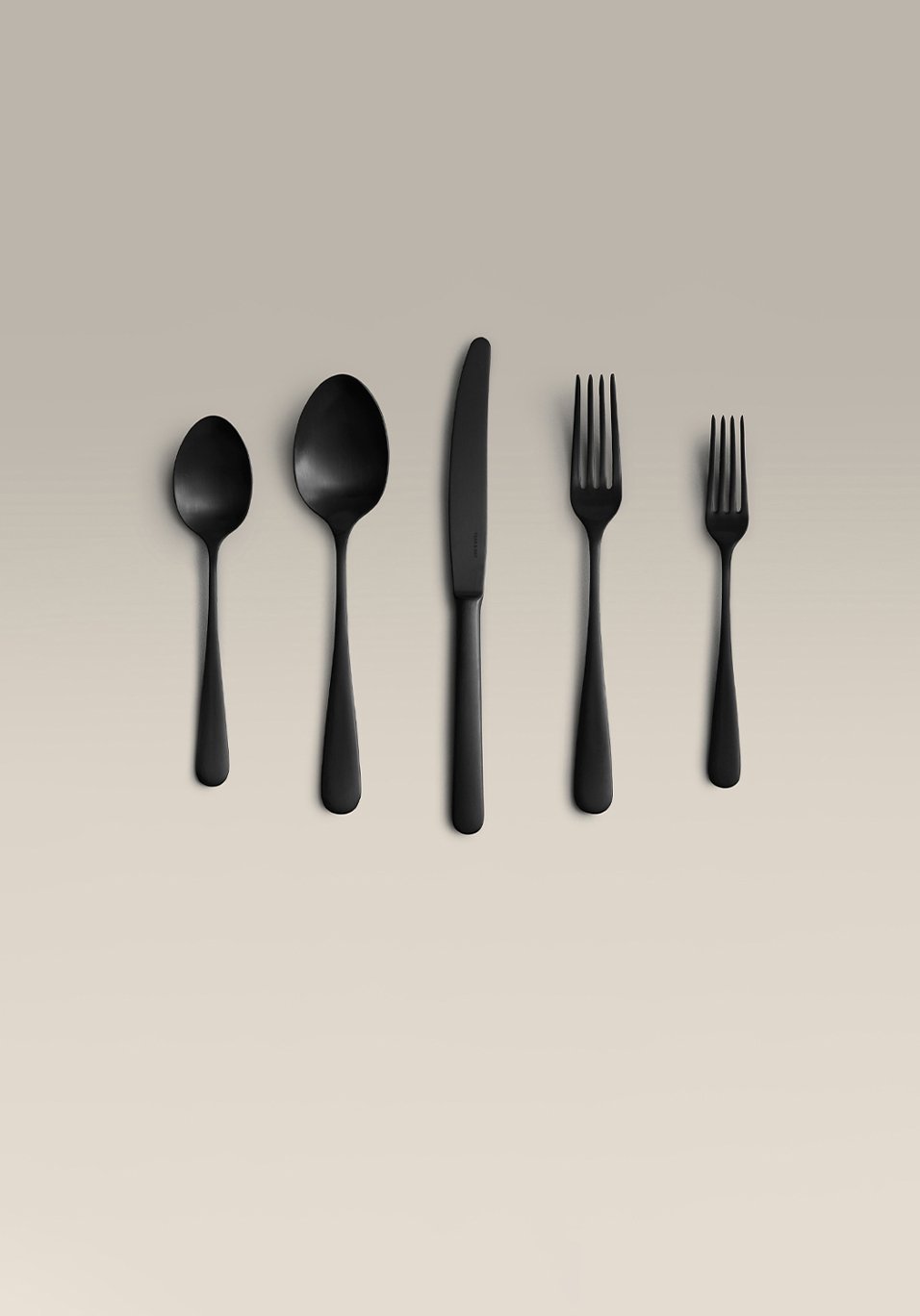 Year & Day Matte Black Four-Person Flatware Settings
