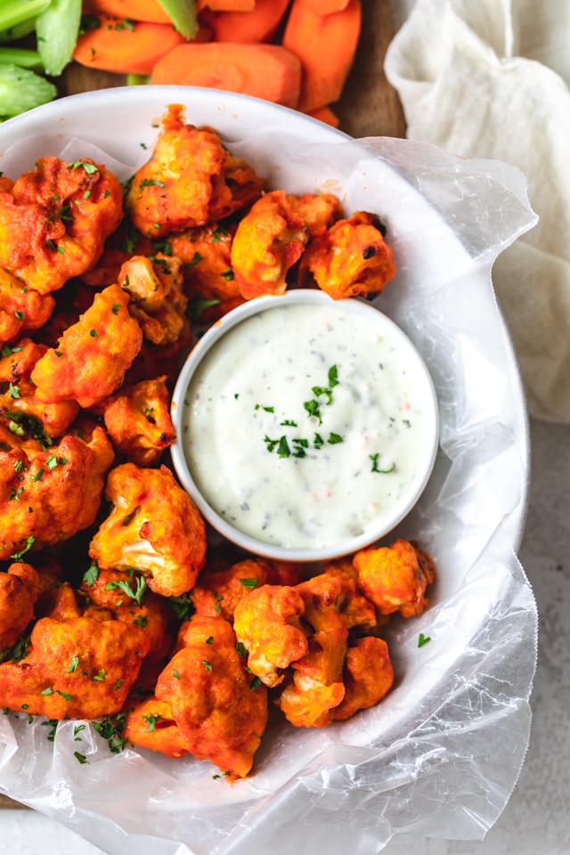 Baked Cauliflower Buffalo Bites