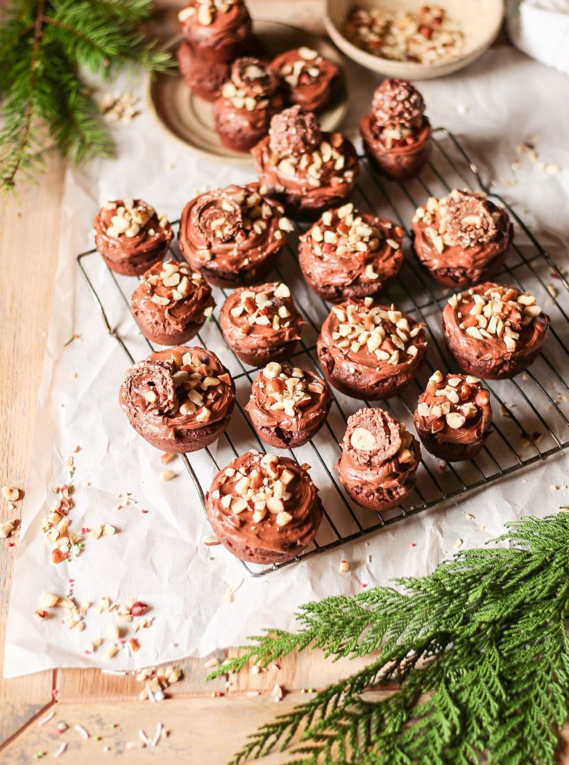 Chocolate hazelnut cookies made in muffin trays - holiday cookies