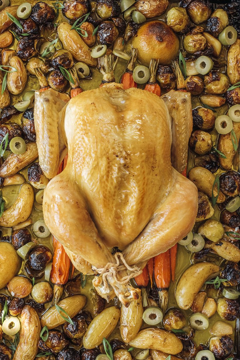 roasted chicken candied vegetables