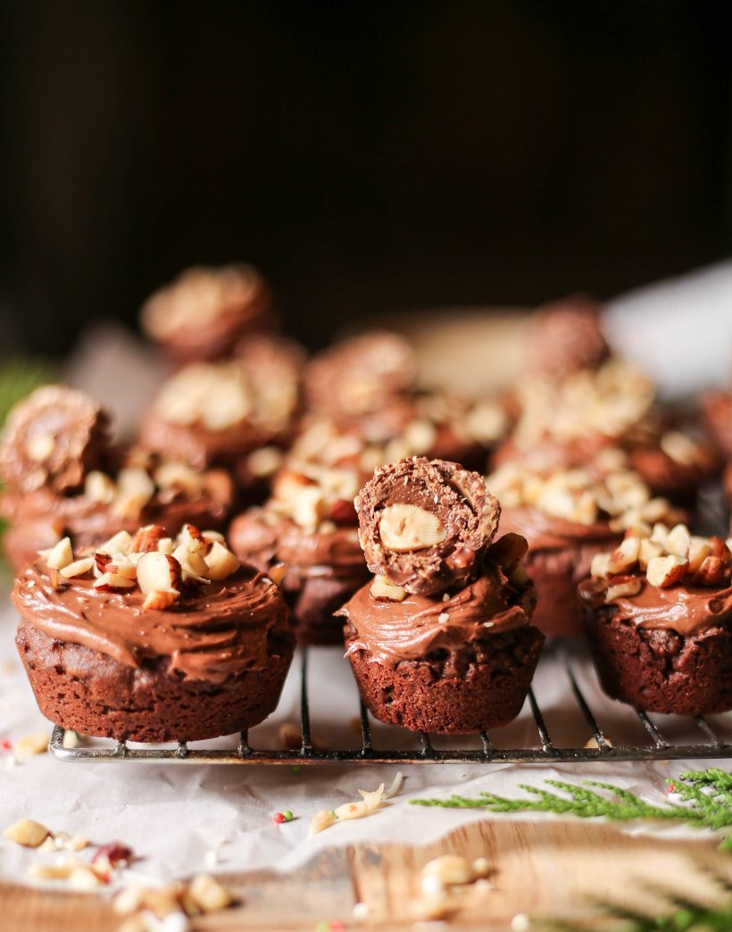 Chocolate hazelnut cookies made in muffin trays - holiday cookies