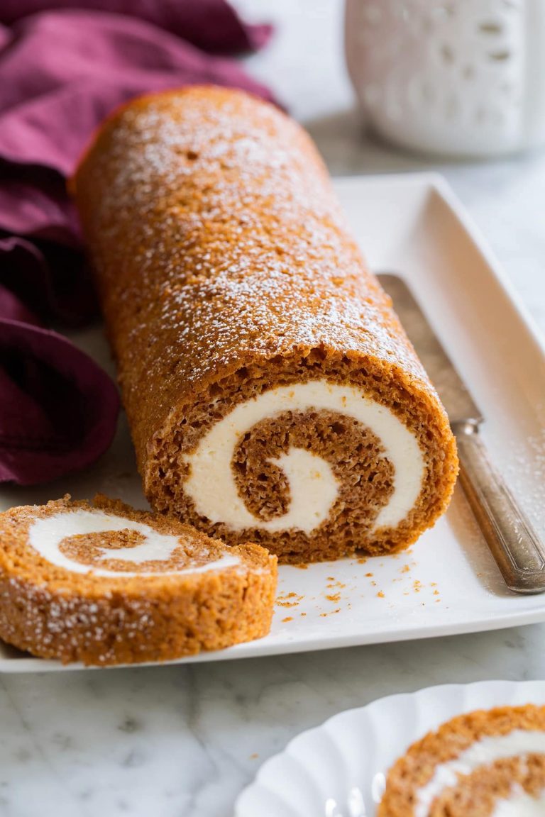 Pumpkin roll cake