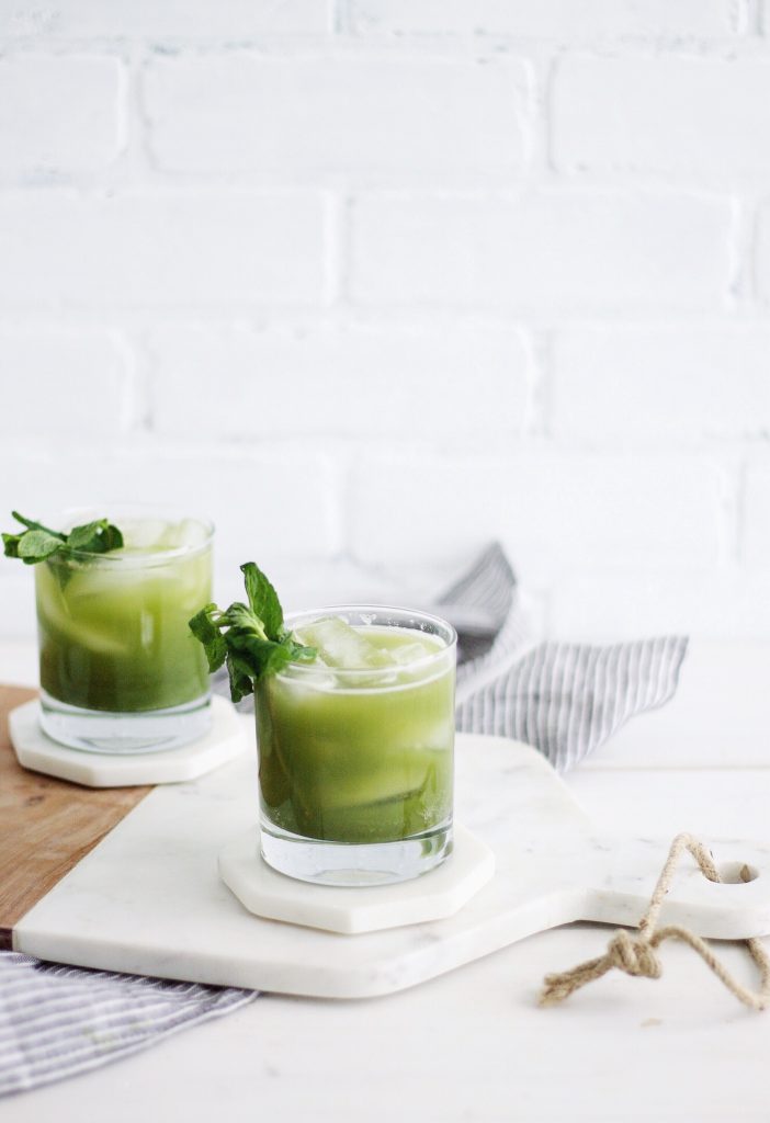 Minty Green Kombucha Smash Mocktail