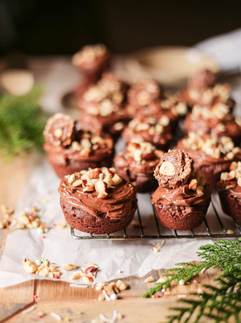 Chocolate hazelnut cookies made in muffin trays - holiday cookies