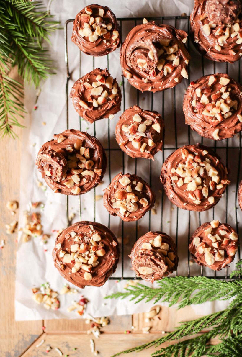 Chocolate hazelnut cookies made in muffin trays - holiday cookies