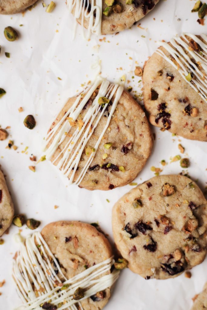 Orange Cranberry, Pistachio, and Cardamom White Chocolate Slice and Bake Cookies - easy party appetizers