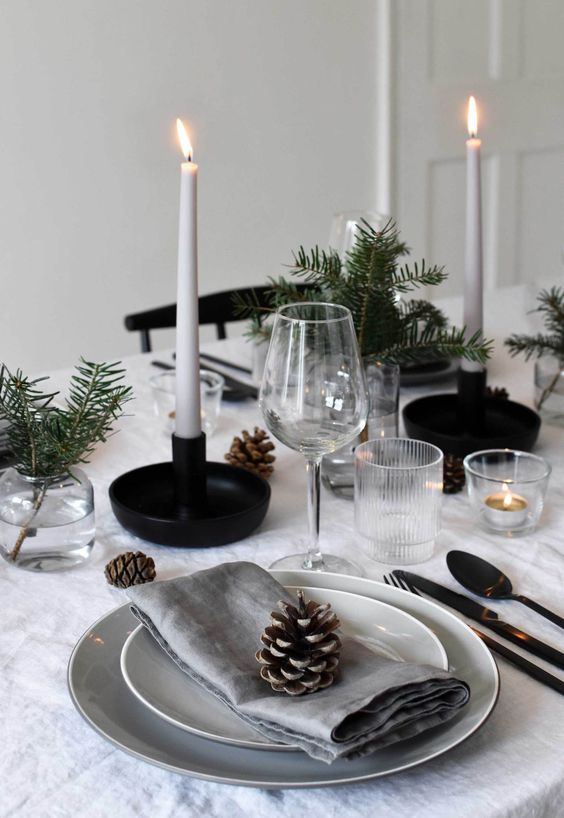 Scandinavian-Inspired - christmas table setting ideas