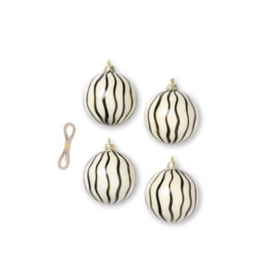 Christmas Glass Ornaments Lines - Set of 4