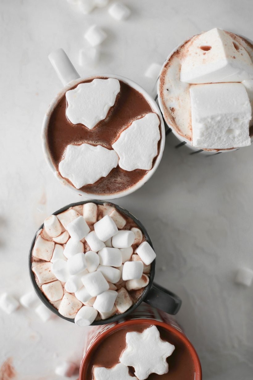 Hot chocolate board for easy holiday dessert collection