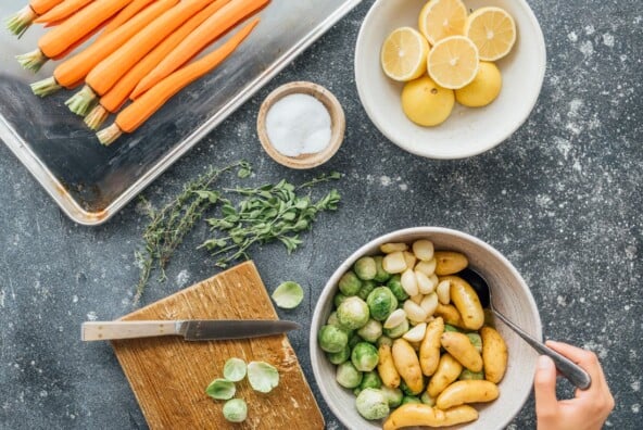 roasted chicken vegetable confit