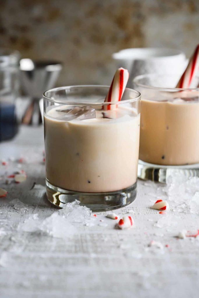 Peppermint White Russian Mocktail - holiday mocktail recipes
