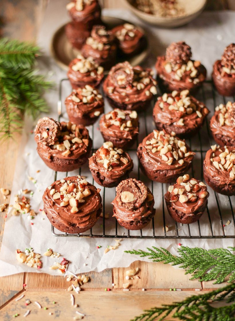 Chocolate hazelnut cookies made in muffin trays - holiday cookies