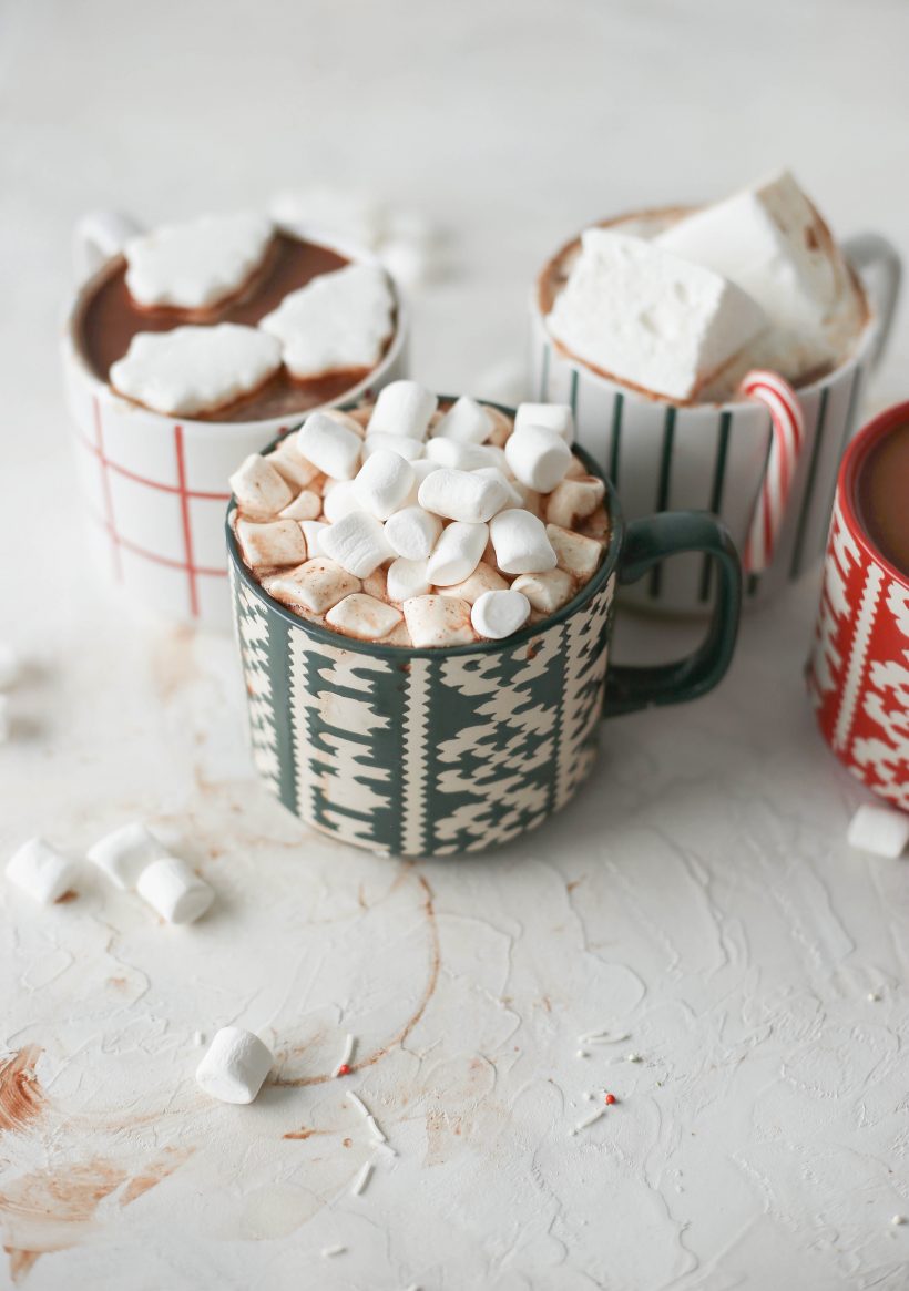 Hot chocolate board for easy holiday dessert collection