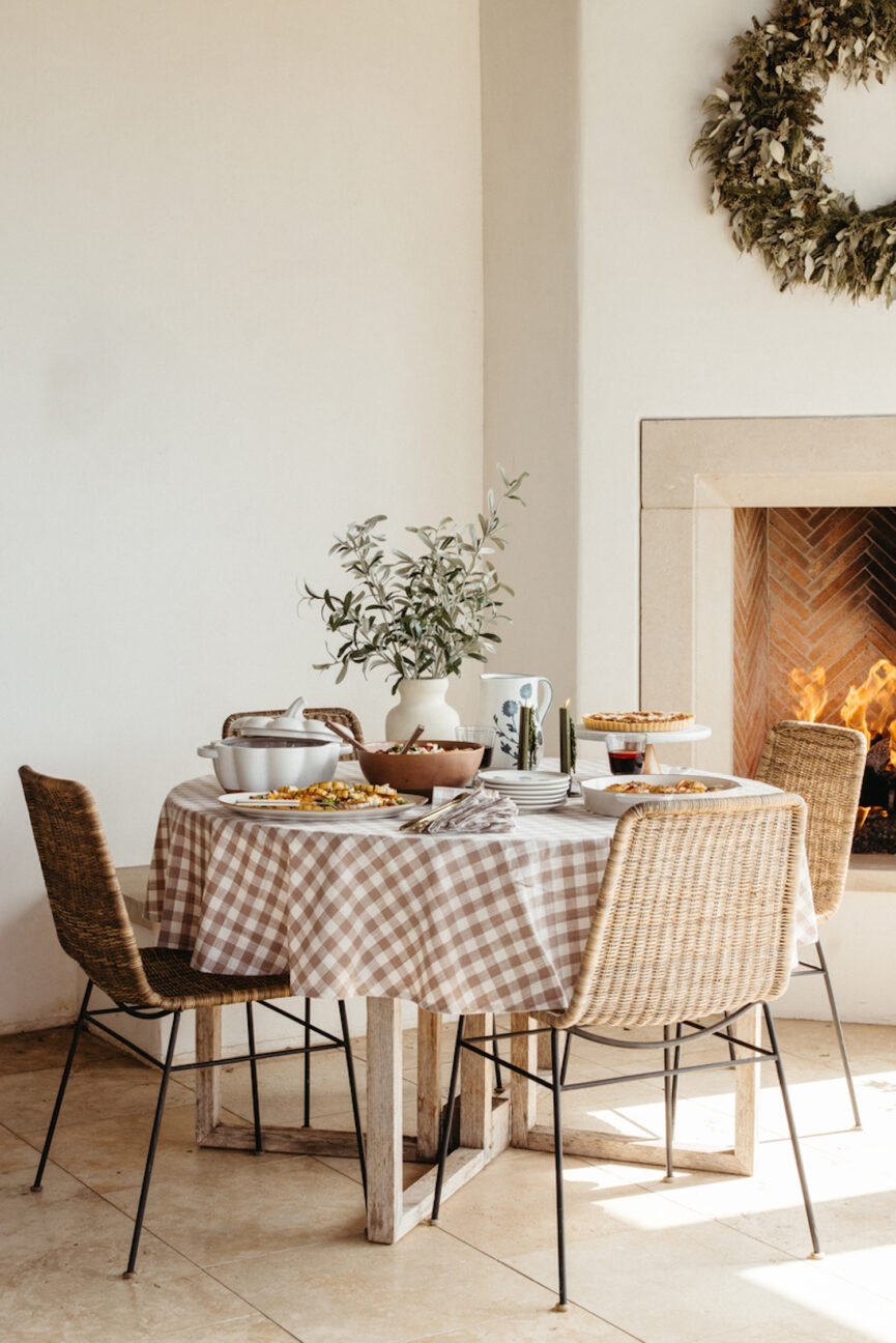 handmade plaid table setting