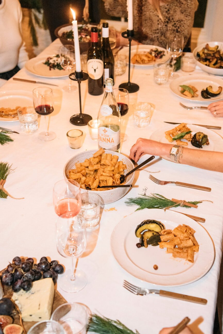 white black holiday table