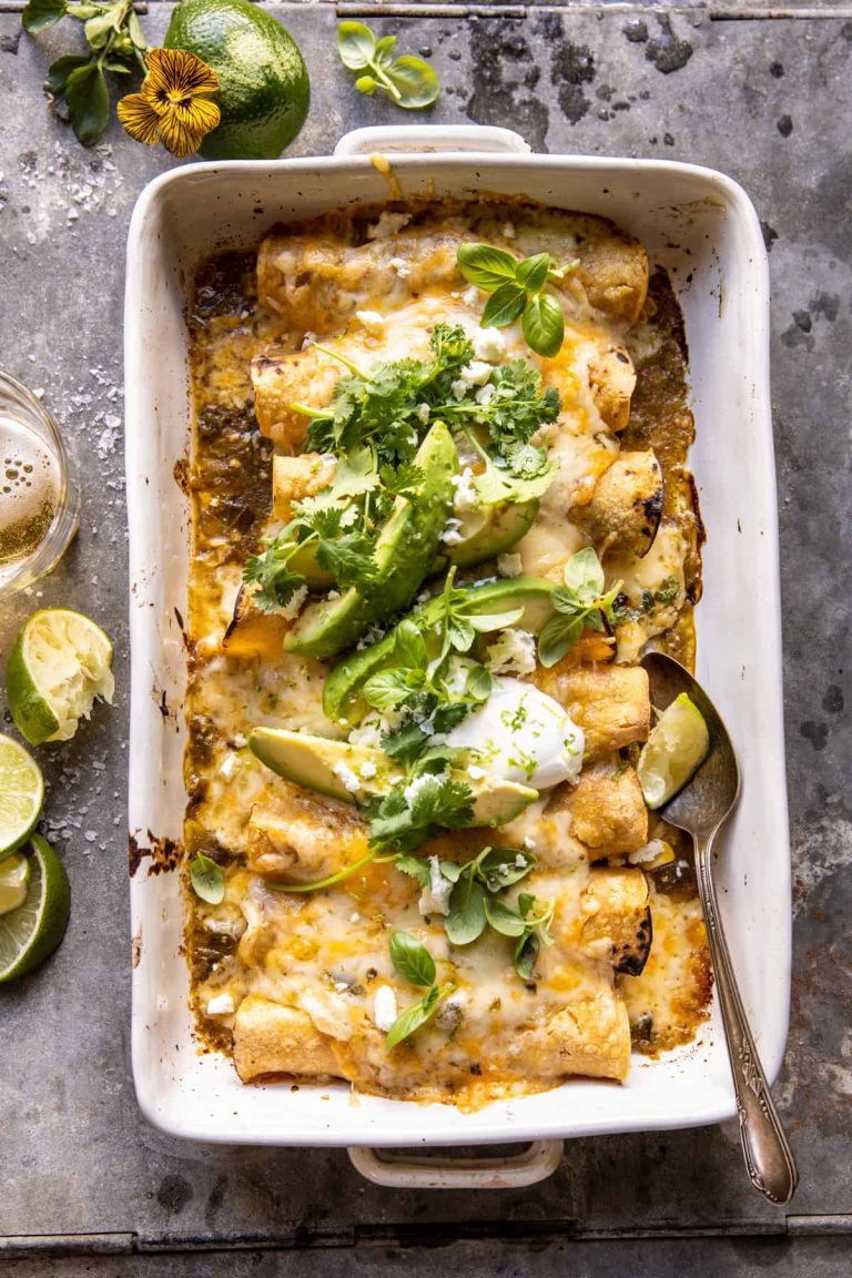 Sheet Pan Cheesy Poblano Corn Enchiladas_half grilled harvest