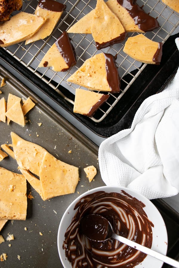 Chocolate Dipped Honeycomb from My Kitchen Love - easy baked goods for christmas gifts