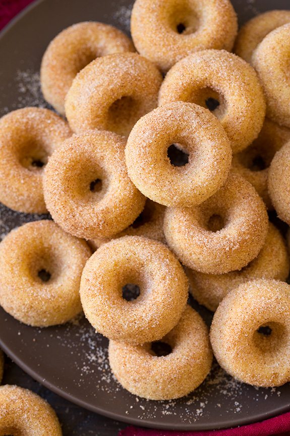 Baked Cinnamon Sugar Mini Doughnuts from Cooking Classy